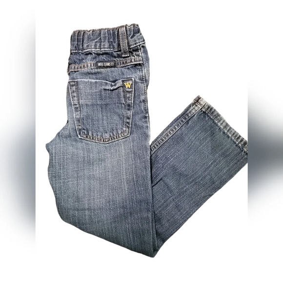 Boys Straight Leg Wrangler Blue Jeans Size 7 - Picture 4 of 5